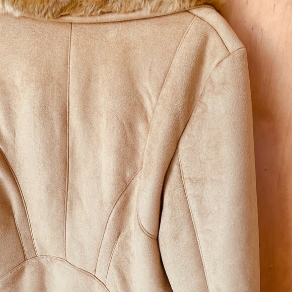 Chico’s Faux Suede Shearling Jacket Camel Penny Lane Style – Plush Lined, Chic - Picture 8 of 12